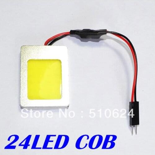 Wholesale White light led panel light 4W COB LED 24 led smd Car Interior Light T10 Festoon led Dome Adapter 12V