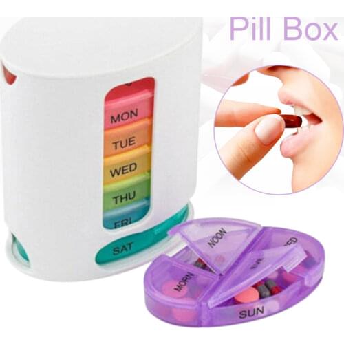 Weekly Pill Box Daily Pill Case Splitter Travel Pill Organizer Medicine Box Cutter 7 Day Tablet Container