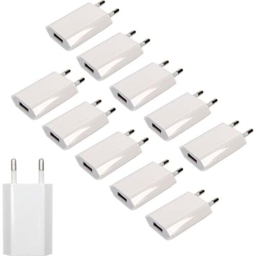 Winangelove Good Quality 100PCS US Plug USB AC DC Power Supply Wall Charger Adapter MP3 MP4 DV for iphone Charger Black