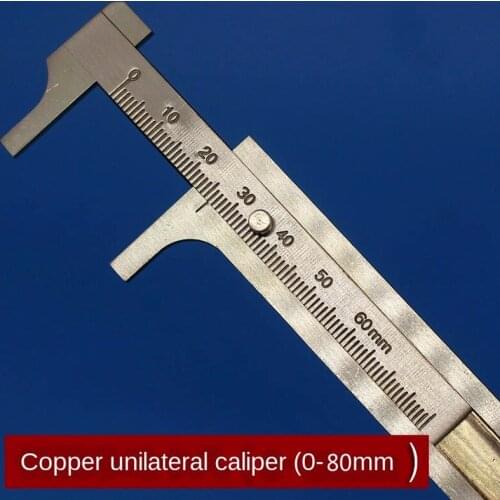 0-80mm Portable Qualtiy Measure Measurement Tool Pocket Copper Ruler Single scale Mini Brass Sliding Gauge Vernier Caliper
