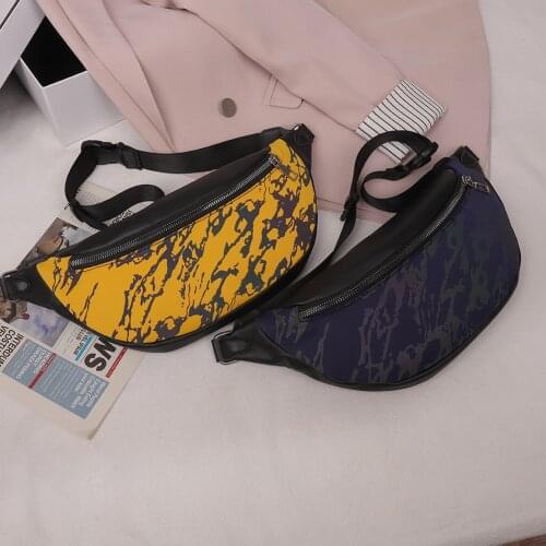 Unisex PU Shoulder Waist Bag Reflective Hip Hop Crossbody Fanny Chest Belt Totes Fashion Exquisite Shopping Bag