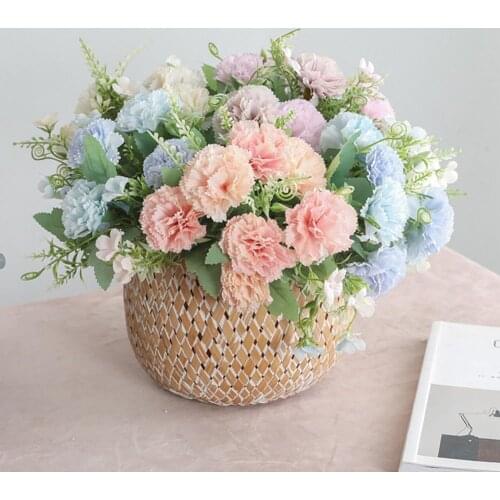 Simulation Flower Fadeless Widely Applied 7 Heads Vivid Carnations Artificial Flowers Mothers Day Home Decoration Accessories