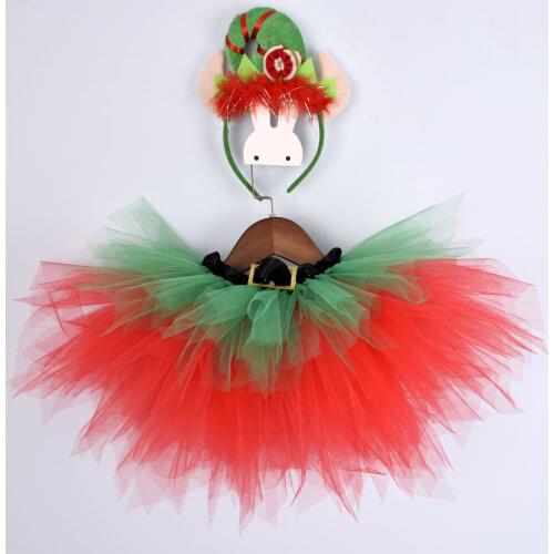 Christmas Baby Girls Tutu skirt Christmas tutu for toddlers Kids Halloween Costume Outfit Santa headband Extral fluffy Tutus