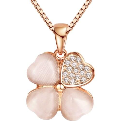 925 Sterling Silver Romantic Lucky Wish Flower Pendant Necklace With Dazzling Zircon Birthday Gift For Women Jewelry S-N361