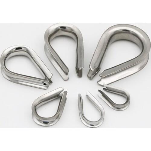 SGYM 2mm 3mm 4mm 5mm 6mm 8mm 10mm Wire Rope Thimble 304 Stainless Steel Cable Wire Rope Thimbles Rigging Clam