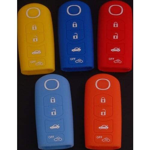 BBQ@FUKA 50pcs Silicone Key Cover hold bag Shell Fit for Mazda cx-5 cx7 cx9 M6 Smart Fob 4 Button Remote Key