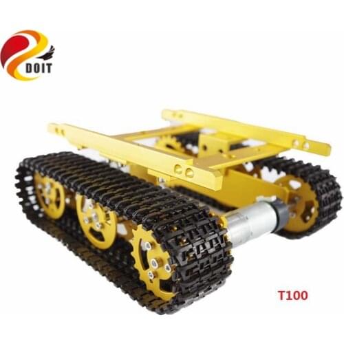 T100 Robot Tank Car Chassis Crawler Tracked Model Caterpillar Chain Vehicle Mobile Platform Tractor DIY RC Toy