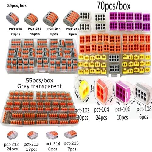 Tipo conector do cabo da caixa no bloco terminal compacto universal casa iluminação conector do fio para o conector rápid
