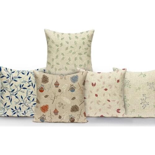 Tropical Plant Retro Print Pattern Pillow Case For Pillowcases Decorative Cushion The Leaves Are Simple Stylish And Shabby Chic