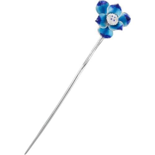 925 Sterling Silver Lotus Hair Sticks Chinese Clothing Wedding Decoration Hair Ornaments Flowers Jewelry Hanfu For Women Gift