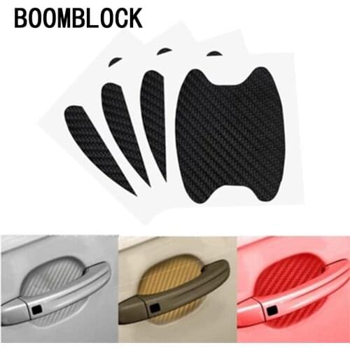 4Pcs Car Door Handle Carbon Fiber protection film Stickers for BMW E46 Ford focus 2 Mazda 3 Volkswagen Polo Golf 4 Skoda octavia