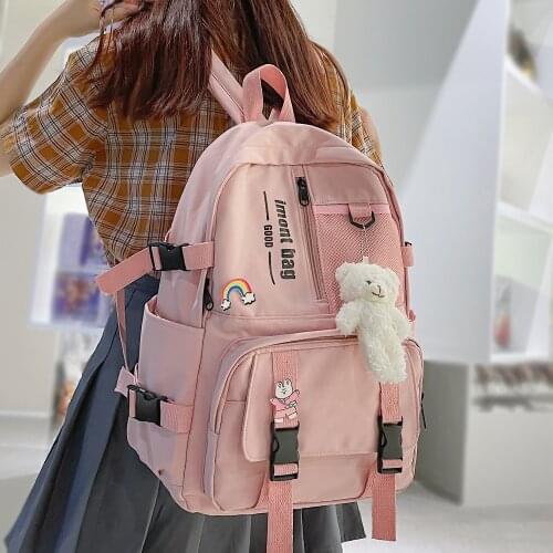 Women Kawaii Waterproof Mesh Backpack Fashion Girl Solid Color Student Bag Laptop Cute College Backpack Lady Cool Travel Net Bag