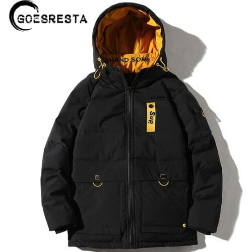 2020 Winter Letter Embroidery 90% White Duck Down Jacket Men Hooded Warm Down Coat Fashion Casual Thicken Large Size Men Parkas