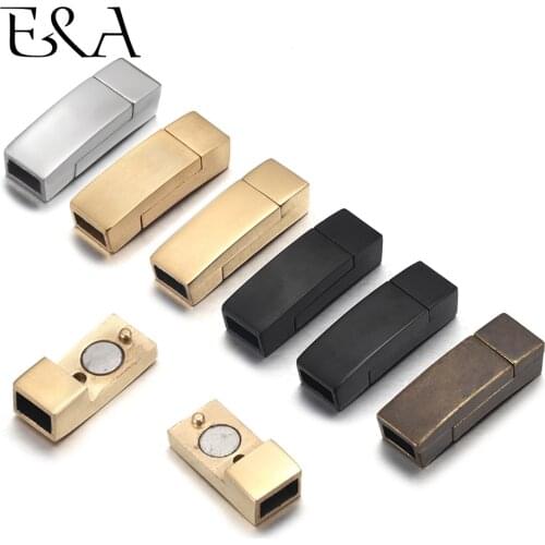 2pcs Stainless Steel 6x3mm Hole Magnetic Clasps for Leather Bracelet Lace Buckles Connectors Jewelry Making Closure Accessories