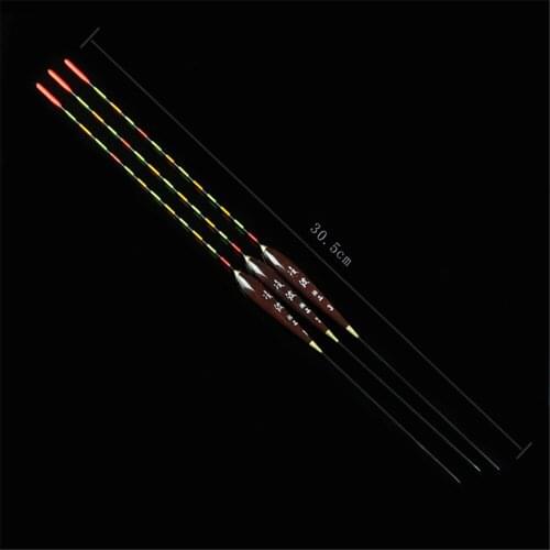 3pcs Fishing Float Wood Fluorescent High Sensitivity Bobber Luminous Float Marked Bold Fishing Light Float Fishing Accessories