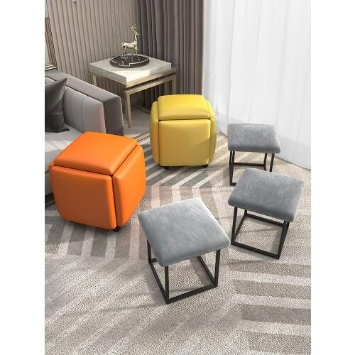 5pcs Rubiks Cube stool combination household sofa small stool bench stacking can be stored multi-function bench stool