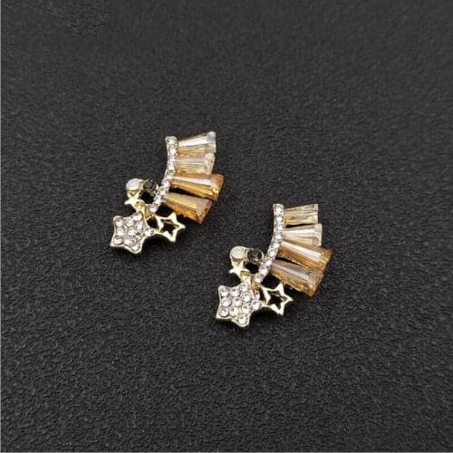 50pcs Star Crystal Rhinestone Appliques strass Flatback Earring Brooch Buckle Ornament Wedding Dress Hairpin Hair Clip Decor