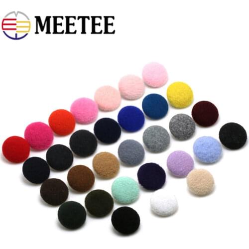 Meetee 50pcs 15-38mm High-grade Cashmere Covered Button Windbreaker Coat Button DIY Sewing Clothing Scrapbooking Accessories