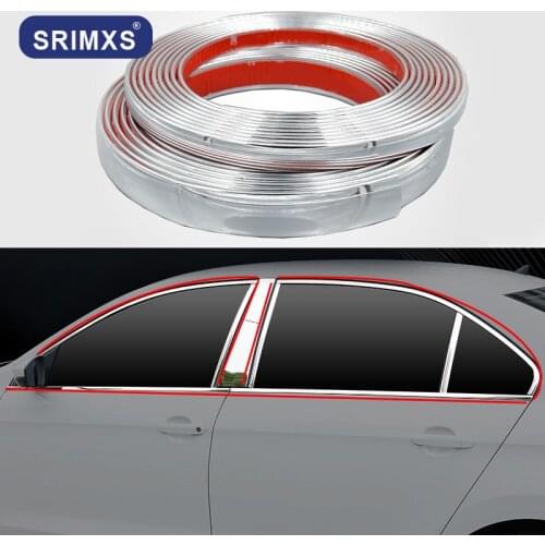 6mm 8mm 10mm 12mm 15mm 20mm 30mm Car Chrome Styling Decoration Moulding Trim Strip Tape Auto DIY Body Bumper Protect Sticker