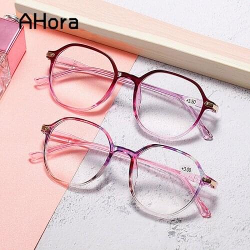 Ahora 2021 Fashion Reading Glasses Polygon Clear Lens Presbyopia Eyglasses For Women&Men +1.0+1.5+2.0+2.5+3.0+3.5+4.0 New