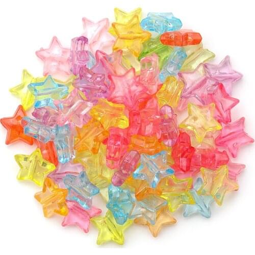 50pcs/Lot Stars Acrylic Spaced Beads Irregular Beads For Jewelry Making DIY for Kids Puzzle Handmade Charms Bracelet Earrings