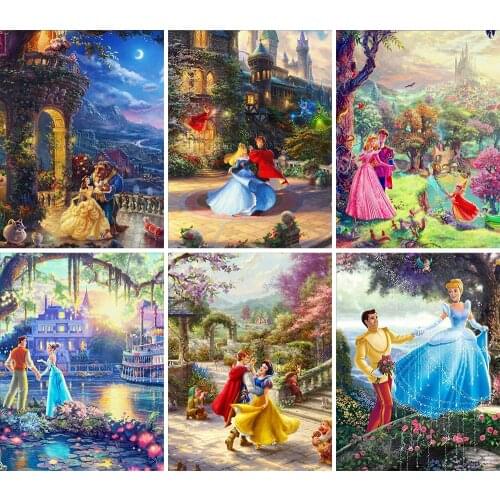 Diamond Painting Castle Cartoon Princess Fantasy Dance 5D DIY Square Round Embroidery Mosaic Set Cross Stitch Home Decor Art