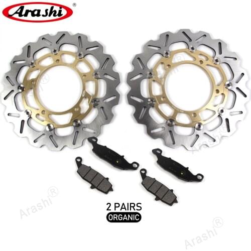 ARASHI CNC Front Brake Disks Rotors Disc Brake Pads For SUZUKI DL V-STROM 650 ABS 2007 2008 2009 2010 2011 DL650 -ABS