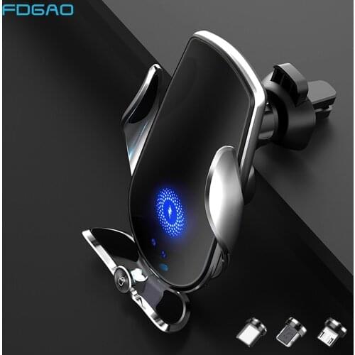 Wireless Car Charger Mount 15W Qi Fast Automatic Sensor Magnetic USB Phone Holder for iPhone 13 12 11 XS XR X 8 Samsung S21 S20