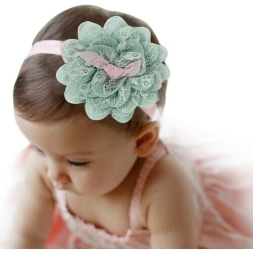 Baby Newborn Kids Headband Korean Mesh Elastic Childrens Hairband Baby Colorful Flower Cute Hair Accessories