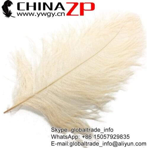 CHINAZP Factory Size 35-40cm(14-16inch) 50pcs/lot Hot Sale Dyed Cream Ostrich Plumes Feathers