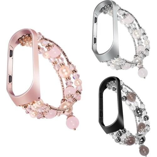 Pink White Grey Women Colorful Watch Strap for XIAOMI MI Band 3 Diamond Bracelet Wristband for Xiaomi Mi Band 3 with Cover