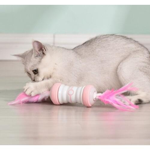 Electronic Automatic Funny Cat Interactive Feather Toy Indoor Kitten Teaser Stick Pet Kitten Exerciser Wand