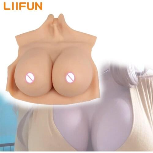 EGH High Collar Neck Fake Artificial Boob Realistic Silicone Breast Forms Crossdresser Shemale Transgender Drag Queen Shemale 18