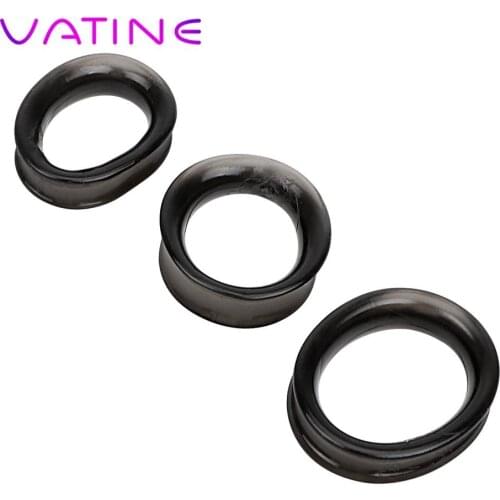 IKOKY 3pcs/Sets Sex Toys for Men Elastic Dildo Extender Adult Products Penis Ring Delay Ejaculation Cock Ring