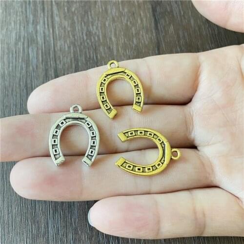 JunKang 20pcs charm horseshoe shaped "u" pendants jewelry making DIY handmade bracelet necklace accessories materials