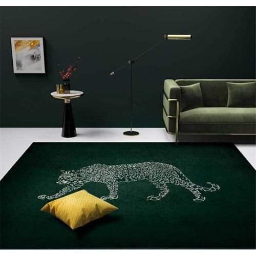 Fashion Luxury Leopard Green Carpet For Living Room Animal Print Rug Kitchen Rugs Washable Bedroom Decor Carpet For Sofa
