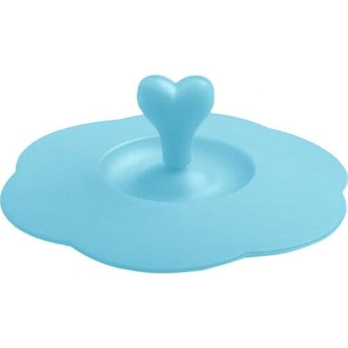 Kitchen Cup Cover Food-grade Heart Handle Silicone Solid Color Safe Food-grade Silicone Cover Anti-dust Cup Lid for Bowl