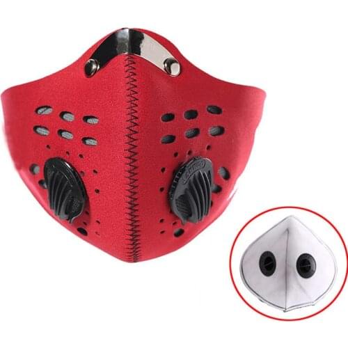 Face Mask PM 2.5 Anti-Pollution Carbon Dust-proof Breathable Mesh Bicycle Men Women Sweat Headband Outdoor Sport Running Mask