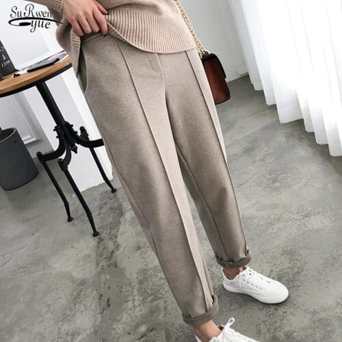 Winter Warm Casual Women Cotton Pants Stretch High Elastic Waist Ladies Thick Panelled Pencil Pants Plus Size S-4XL 6517 50