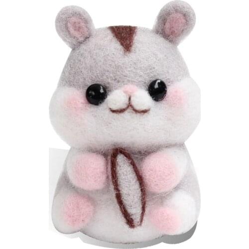 Fashion Women Summer Craft Handmade Lovely Dog Toy Doll Wool Felt Poked Kitting DIY Cute Animal Wool Felting Non-Finished