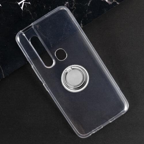For Tecno Camon 15 Pro Back Ring Holder Bracket Phone Cover TPU Soft Silicone Case On Camon15 15Pro Premier CD8