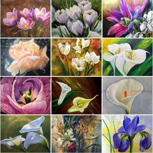 Papawking 5D Diy Diamond Painting Flower Cross Stitch Kit Mosaic Diamond Embroidery Rose Full Square Round Drill Home Decoration