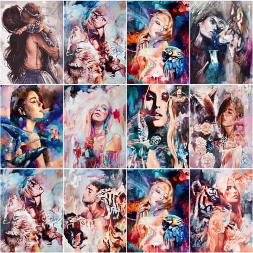 CHENISTORY Frame DIY Oil Painting By Numbers For Adults Cats Animals Drawing Coloring By Numbers Handmade For Home Decor