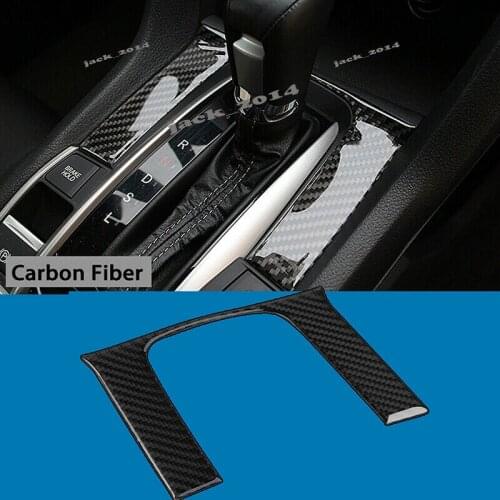 Real Carbon Fiber Shift Gear Panel Trim Sticker For Honda Civic 10th 2016 2017 2018 2019