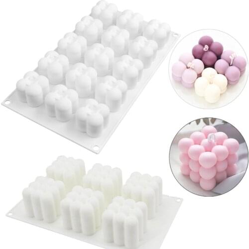 New DIY Candles Mould Wax Candles Mold Aromatherapy Plaster Candle 3d Silicone Mold Handmade Soy Cube Soap Molds Candles Mould