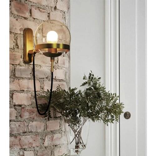 NEW Glass Ball Wall Lamp Modern Retro LED Wall Light for Livingroom Bedroom Corridor Nordic HomeDecoration Lighting 110-220V E27