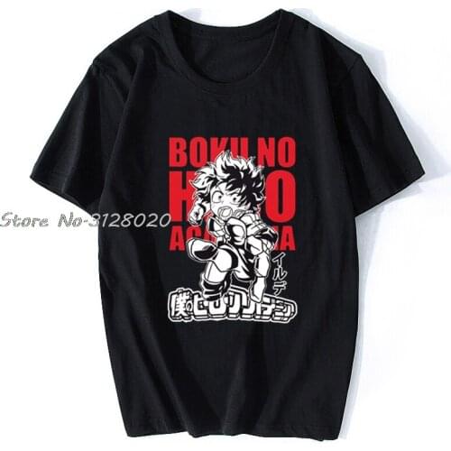 Novelty O-Neck Short Sleeve Tops Cotton Tees Streetwear Vintage style Hip hop t shirt My Hero Academia T-shirt