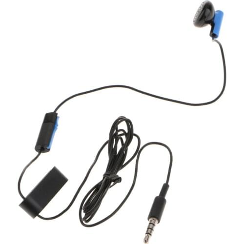 3.5mm Jack Single Earphone with Microphone Mono Earphone Single Earbud Earplug Earphone Earpiece for Sony PS4 1.2m/4ft