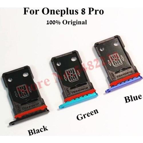Original SIM Tray Card Slot Holder For Oneplus 8 Pro 1+8pro SD/SIM Reader Card Adapter Socket SIM Case cover Replacement parts
