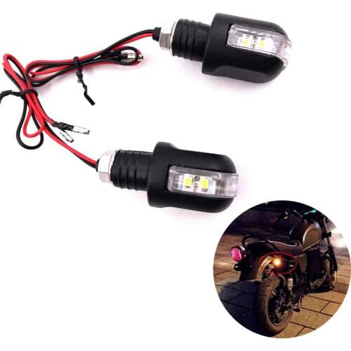 Pair LED Turn Signal Light Indicator Turning Amber Blinker Flasher Lamp For Motorcycle Motocross Racing Scooters